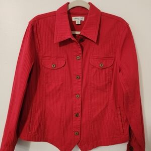 Coldwater Creek Red baseball jacket size 16